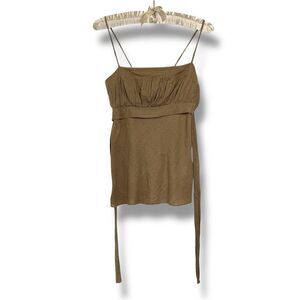 Y2K Charlotte Russe S Babydoll‎ Tie Embroidered Peasant Fairy Cami Tank Top VTG